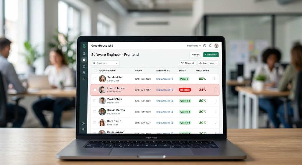 ats resume rejected why ATS software dashboard showing resume rejection with a low keyword match score