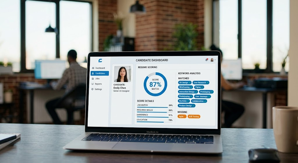 What Does ATS Optimized Mean ATS software dashboard showing resume keyword match score and optimization analysis