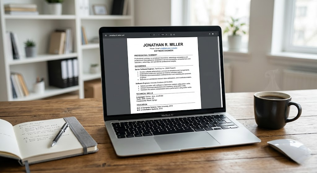 ATS resume template free Word Google Docs ATS friendly resume template example with clean single column format for job applications
